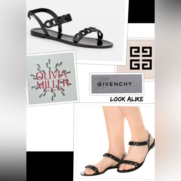 Olivia Miller Givenchy Look Alike Tonnara Chain Detail Jelly Sandals EU 38 US 9 - Picture 1 of 12